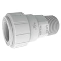 Push-Fit Adapter Fitting, 1 in Tube Size, Plastic, White
