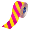 Floor Marking Tape,Pink/Ylw,2"W,100ft