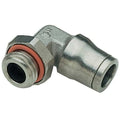 Push-Fit Elbow Fitting, 5/16 in Tube Size, Brass, Silver