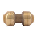 Push-Fit Coupling Fitting, 1/4 in Tube Size, Brass, Brass