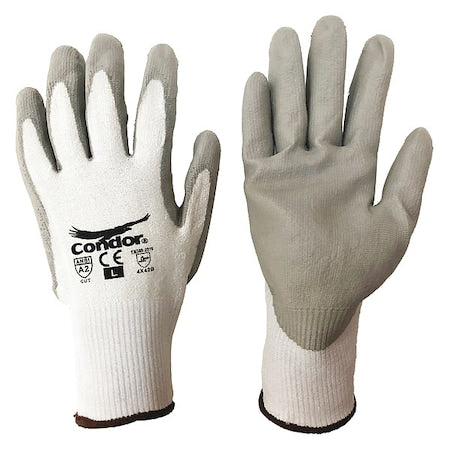 Cut-Resistant Coated Gloves, Cut Level A2 ,Dipped ,Polyurethane ,Smooth ,2XL 1 PR