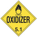 DOT Container Placard, Oxidizer, Rigid Vinyl, 10-3/4" W x 10-3/4" H