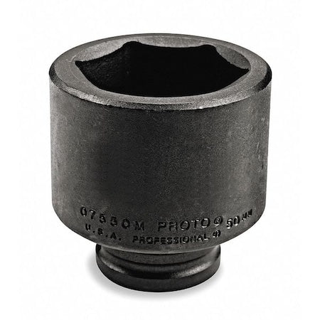 3/4 in Drive, 26mm Metric Socket, 6 Points, Steel,Blk Oxd,26 mm