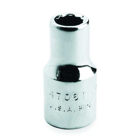 1 in Drive, 2-3/16" SAE Socket, 12 Points,  Steel, Satin, 2 3/16 in