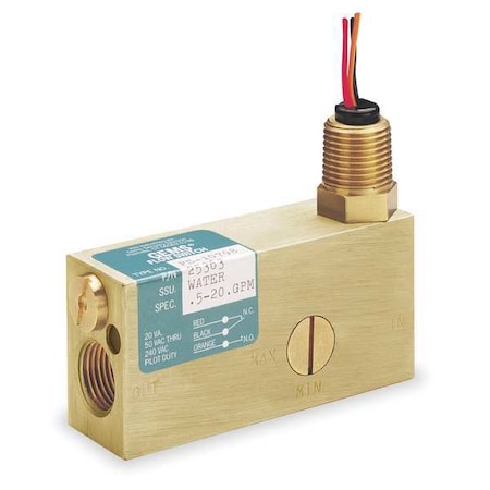 1/2" FNPT SPDT Liquid Flow Switch 0.5 to 20 gpm