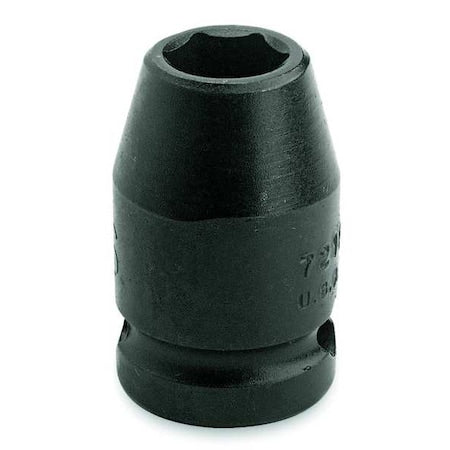 3/8 in Drive Impact Socket Standard Socket, black oxide, Steel,19 mm