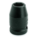 3/8 in Drive Impact Socket Standard Socket, black oxide, Steel,19 mm