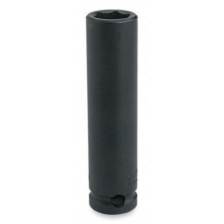3/8 in Drive Impact Socket 24 mm Size 6 pt Deep Depth, Black Oxide