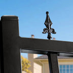 14x8 ft Steel Dual Swing Driveway Gate with Wider Goalposts