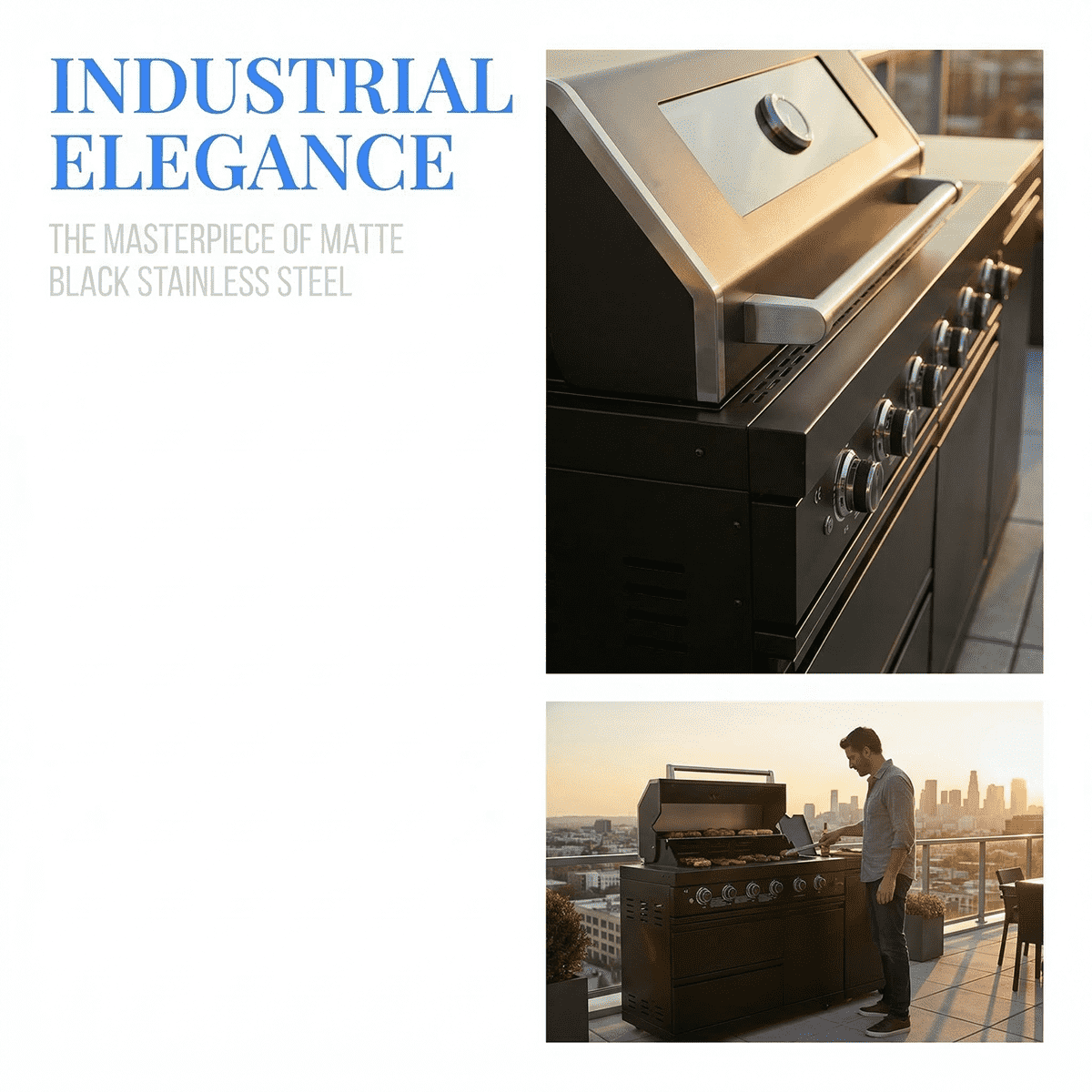 65" 4-Burner 72,000 BTU Black Outdoor Kitchen Island Grill +Side Burner + Marble Countertops
