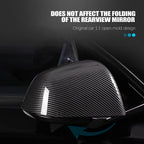 ABS Mirror Covers for Model 3/Y | 4 Finishes | 3M Tape | Scratch Protection | 3 Versions