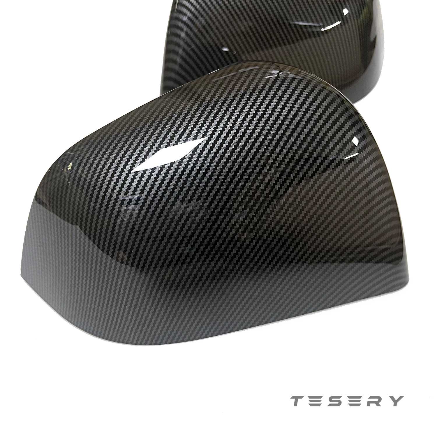 ABS Mirror Covers for Model 3/Y | 4 Finishes | 3M Tape | Scratch Protection | 3 Versions