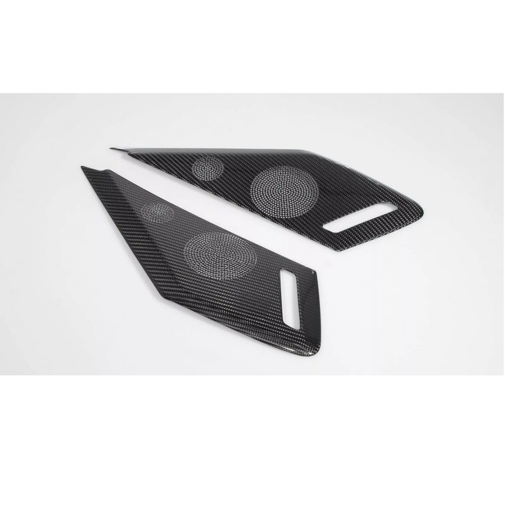 Dry Carbon Fiber Door Speaker Cover Trim for Chevrolet Corvette C8