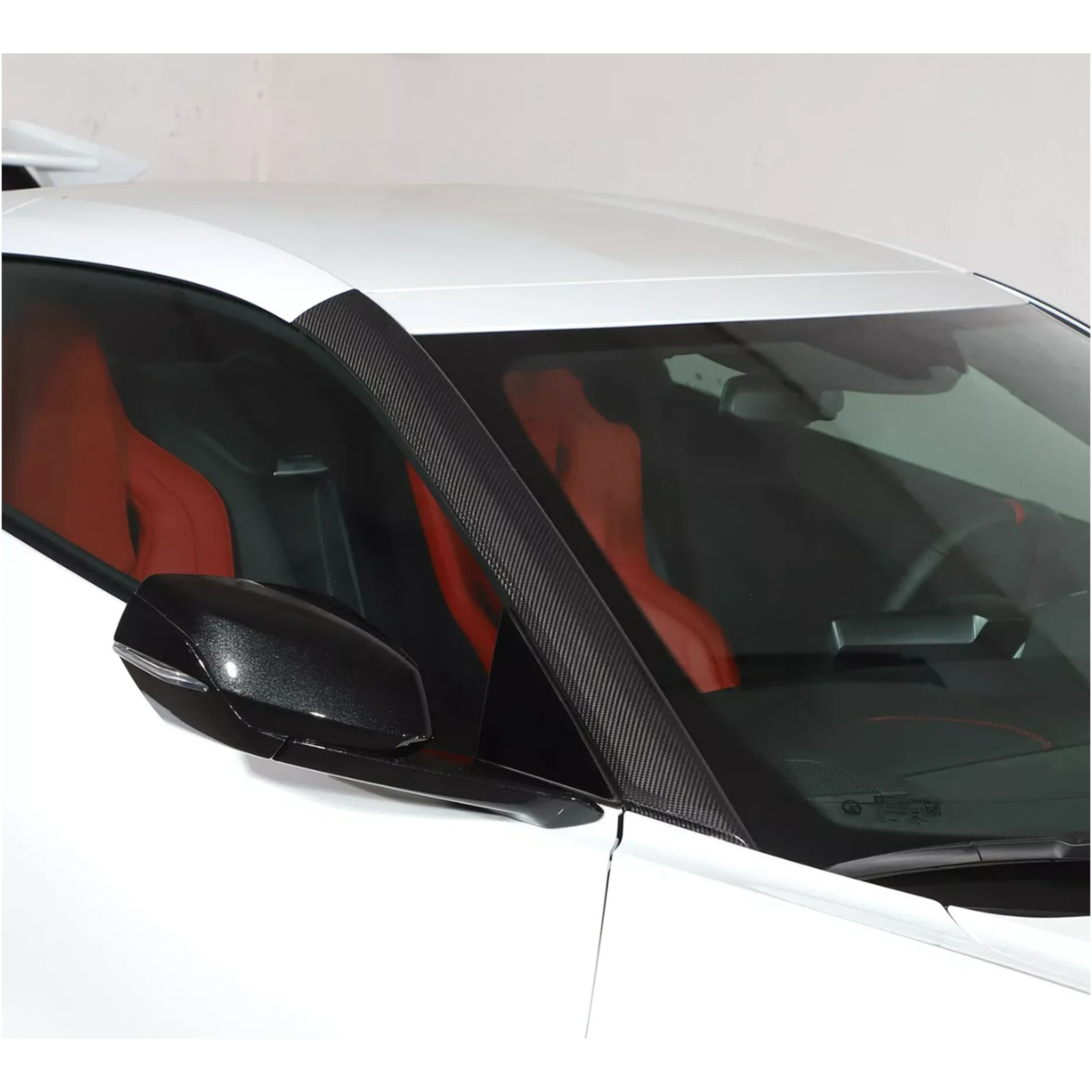 Dry Carbon Fiber A‑Pillar Cover Trim for Chevrolet Corvette C8