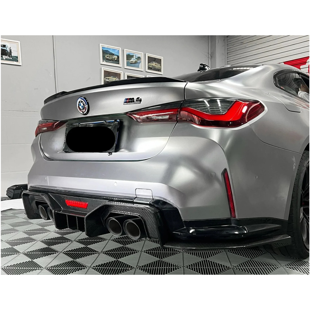 Carbon Fiber AD Style Rear Diffuser w/ LED Light for BMW G80 G81 G82 G83 M3 M4