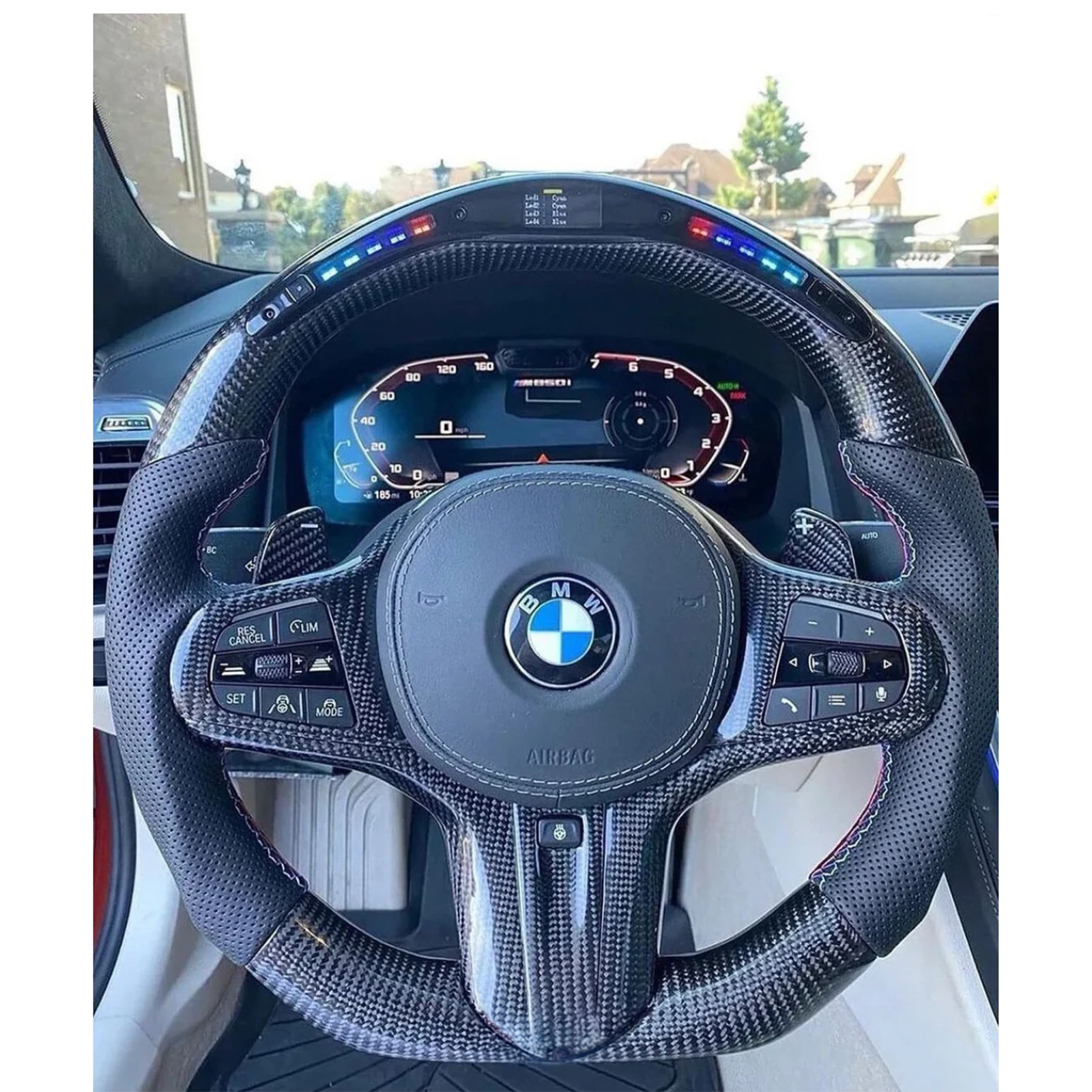 Carbon Fiber Steering Wheel w/ LED Display (Heated) for BMW G20 G80 G82 G83 3 Series M3 M4