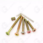 51Pcs M6 Beds Cot Flat Socket Furniture Bolts Screw, Barrel Nuts & Allen Key Kit