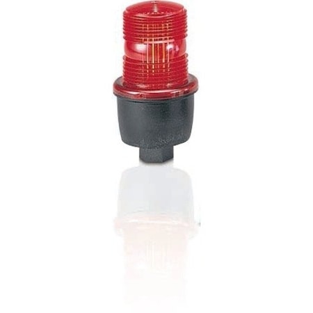 Warning Light, Red, Steady Burn LED, 24V DC, Not Applicable FPM, 3 1/8 in Dia., (F) 1/2 in NPT