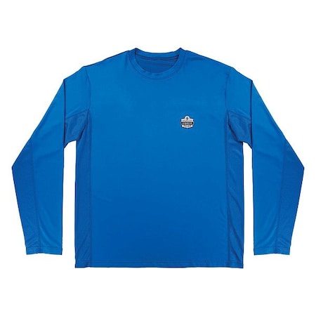 Cooling Long Sleeve Sun Shirt with UV Protection, Blue, L