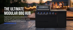65" 4-Burner 72,000 BTU Black Outdoor Kitchen Island Grill +Side Burner + Marble Countertops