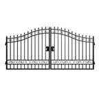14x8 ft Steel Dual Swing Driveway Gate