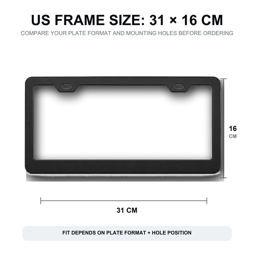 Black License Plate Frames for Tesla – 2 Pack, Front & Rear