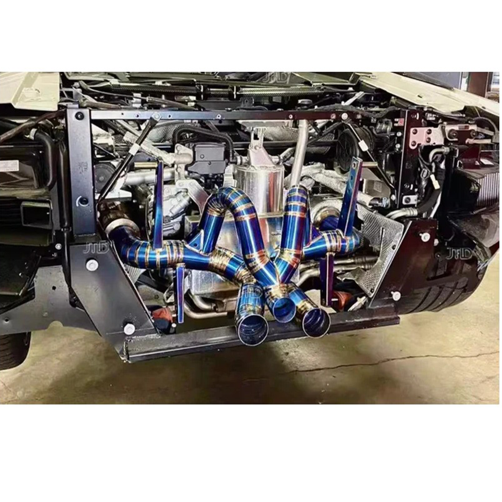 Titanium Straight Pipe Exhaust System for Lamborghini Aventador S LP740‑4 6.5L V12