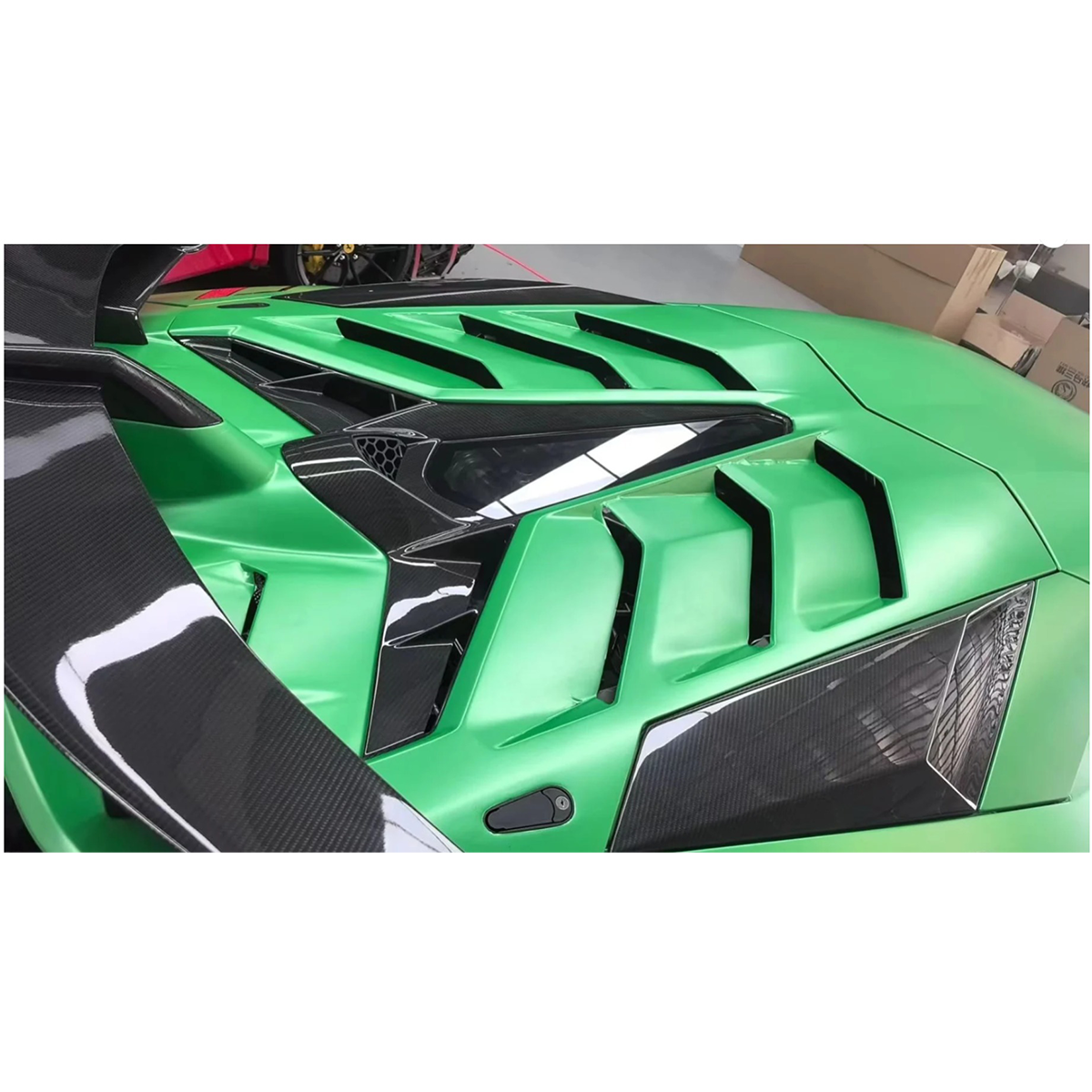 SVJ Style Dry Carbon Fiber Rear Wing with Base for Lamborghini Aventador LP700 LP750 SVJ