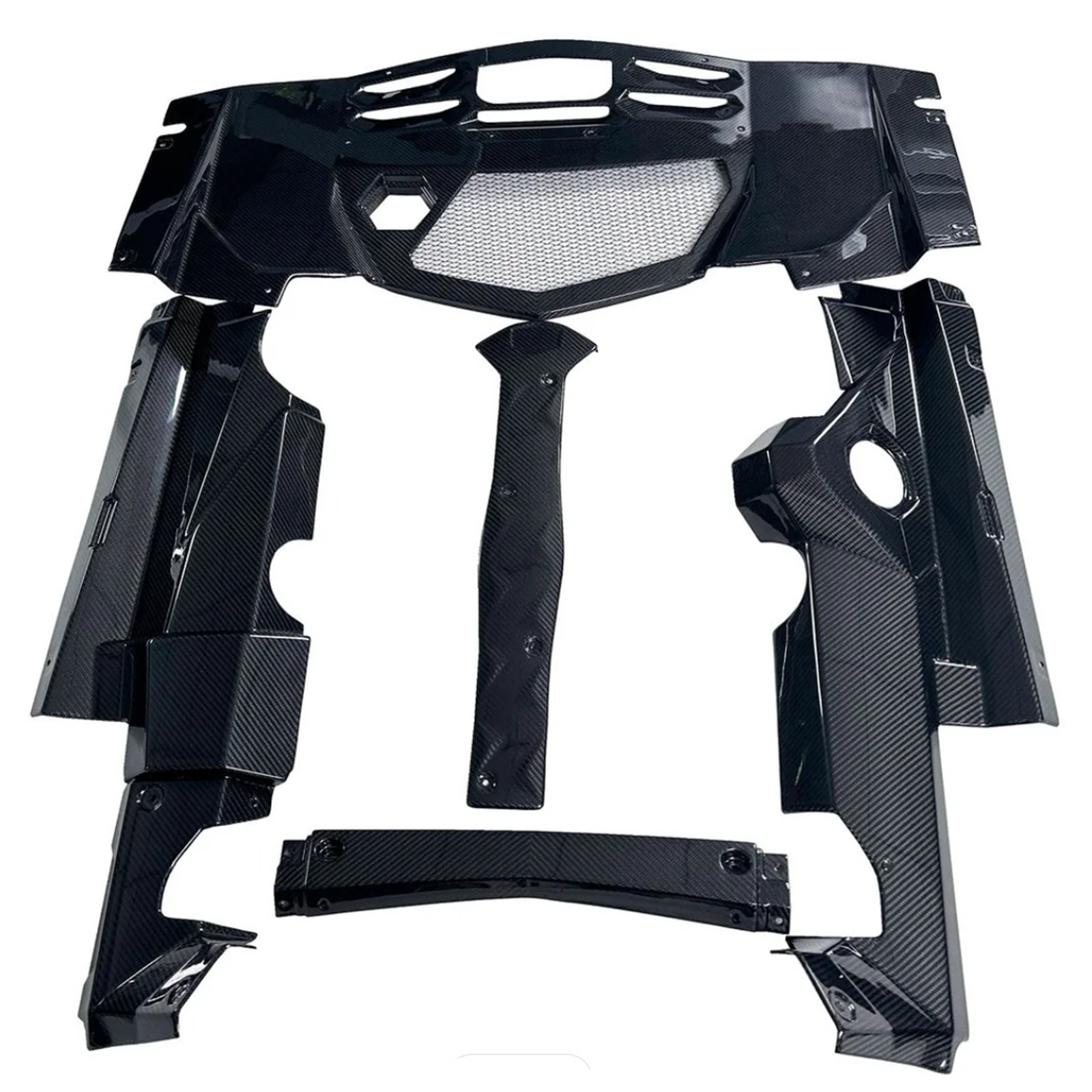 Dry Carbon Fiber Full Engine Bay Cover Set for Lamborghini Aventador LP700 LP720 LP750