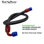 Black Fuel Hose Oil Fuel Gas Line AN6-AN8-AN10 Nylon Braided / BUILD YOUR OWN
