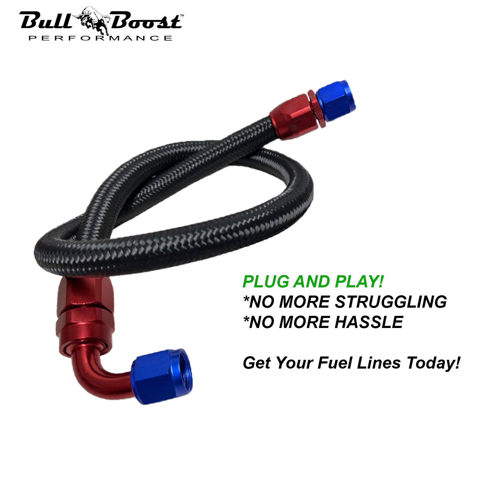 Black Fuel Hose Oil Fuel Gas Line AN6-AN8-AN10 Nylon Braided / BUILD YOUR OWN