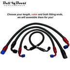 Black Fuel Hose Oil Fuel Gas Line AN6-AN8-AN10 Nylon Braided / BUILD YOUR OWN
