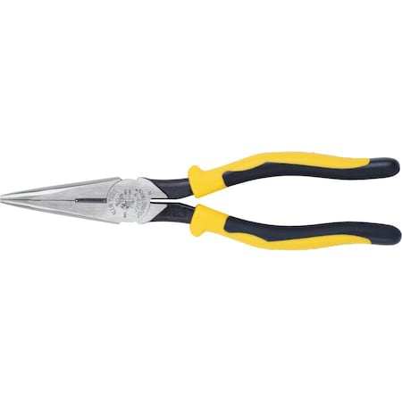 8 9/16 in J203 Needle Nose Plier,Side Cutter Plastic Dipped Handle