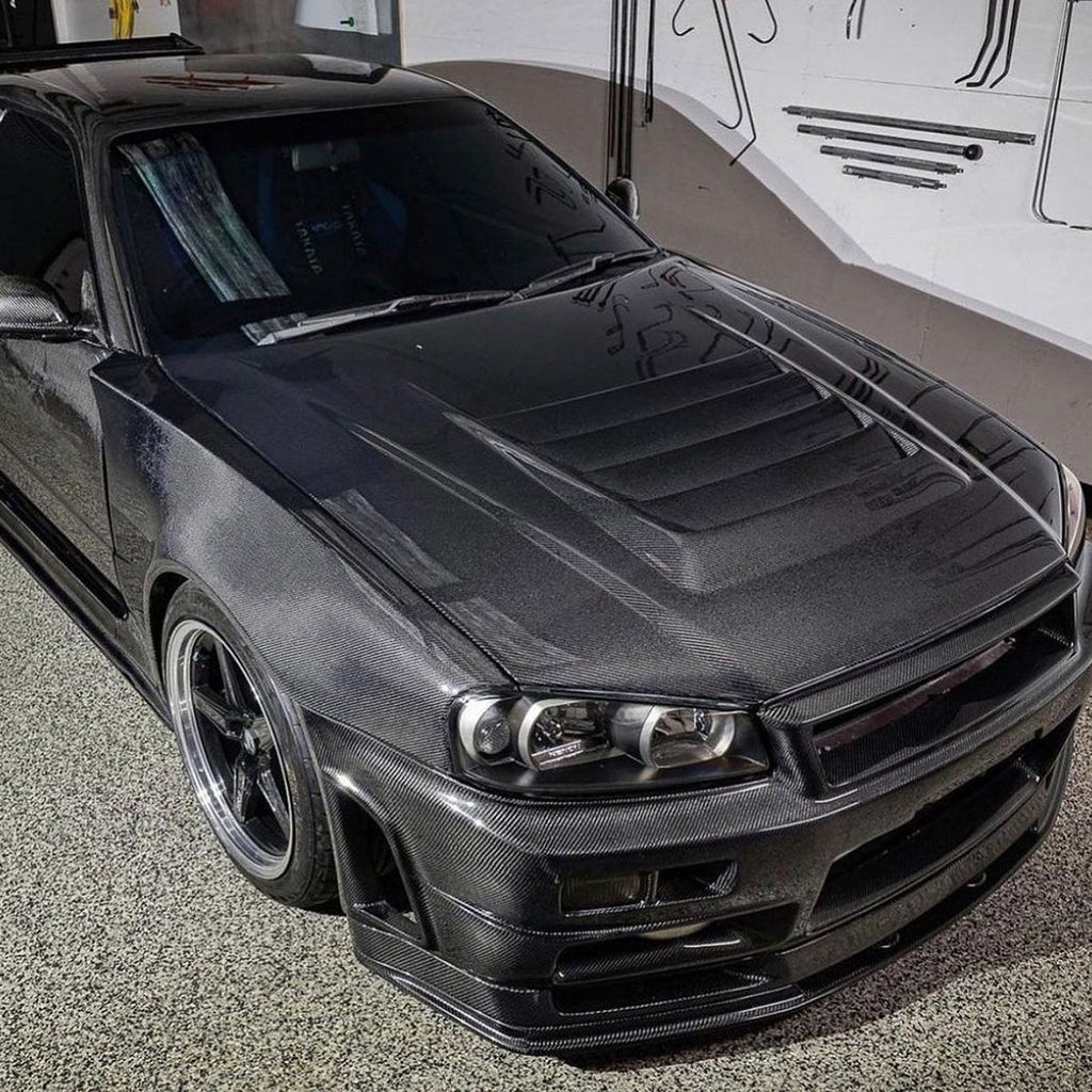 Full Carbon Fiber Z Tune Style Front End Conversion Kit for Nissan Skyline R34 GTT GTR