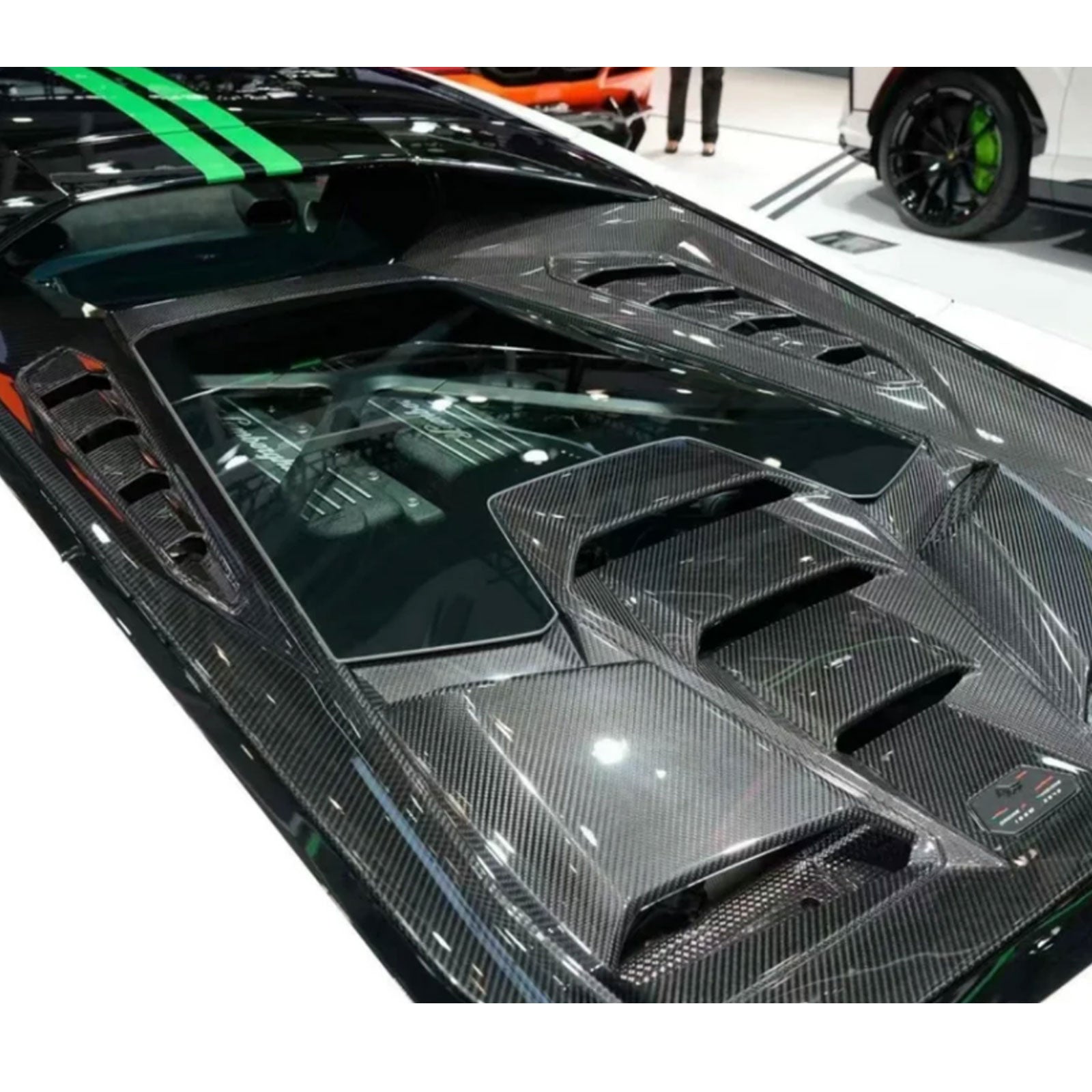 Carbon Fiber Engine Hood Cover with Transparent Window for Lamborghini Huracan LP580 LP610 EVO