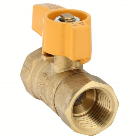 1/2" FNPT Brass Gas Ball Valve Inline
