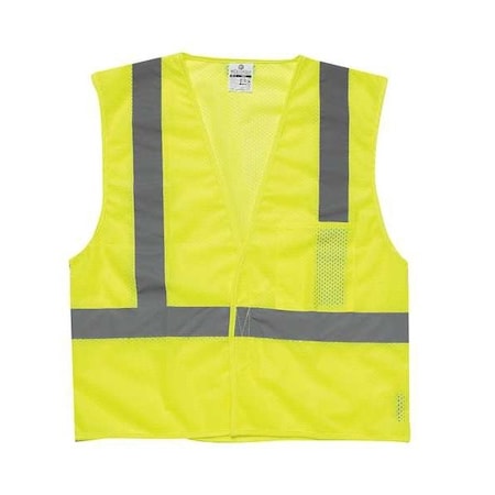 High Visibility Vest XL Class 2 ,Hook & Loop 4 Pockets, 1 Mic Tab