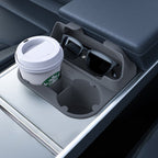 Center Console Cup Holder with Storage for Model 3/Y | Food-Grade Silicone | 2-Slot
