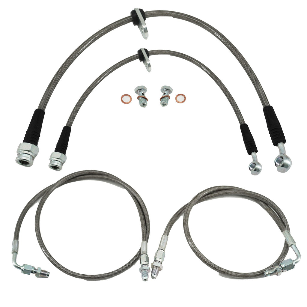 Front & Rear Brake Line Replacement Kit For 96-00 Honda Civic w/rear disc