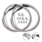 SS 52"Length Braided Transmission Cooler Hose Line Fitting For TH350 700R4 TH400