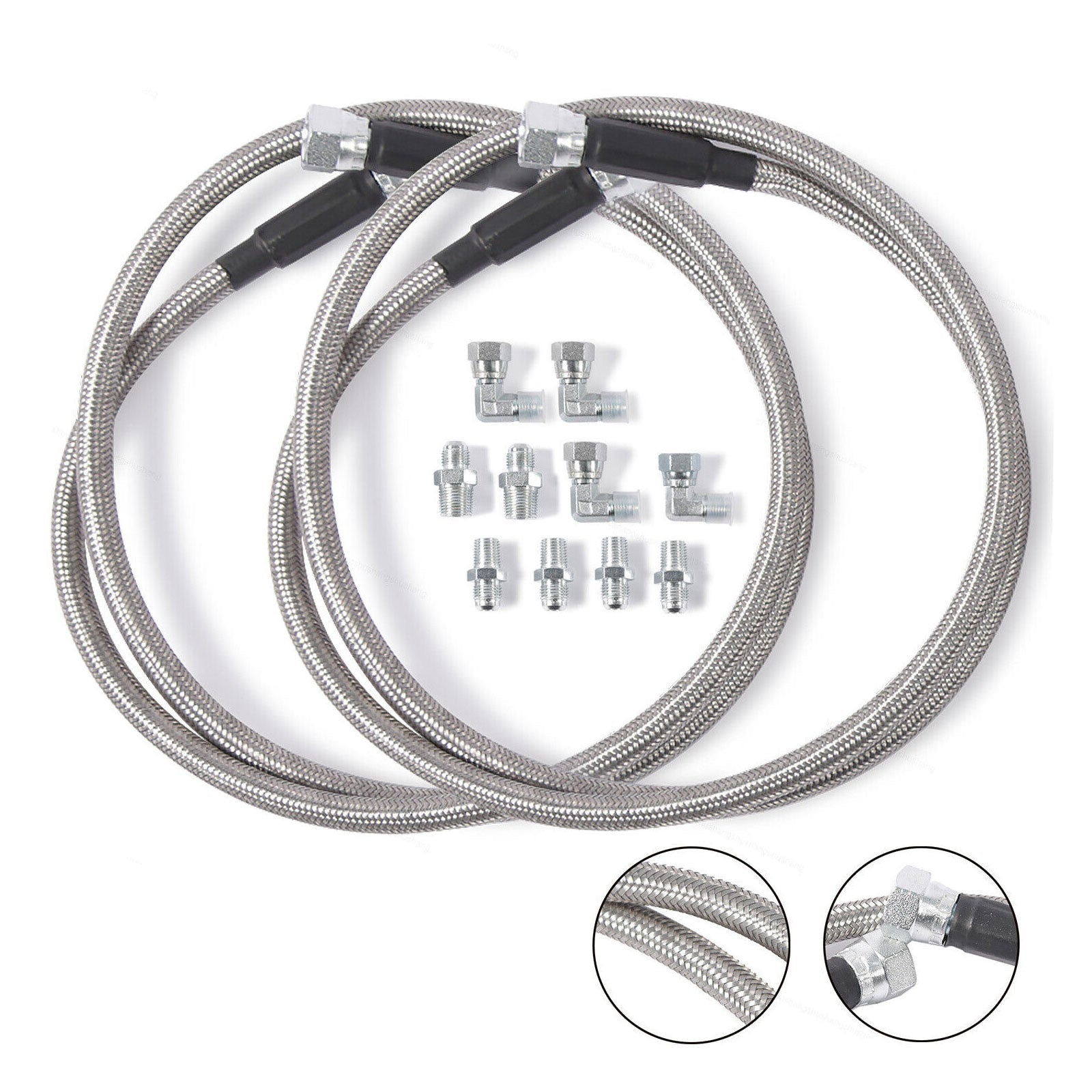 6AN SS Transmission Cooler Hose Fitting Stainless Steel Chevy Ford Mopar Replace