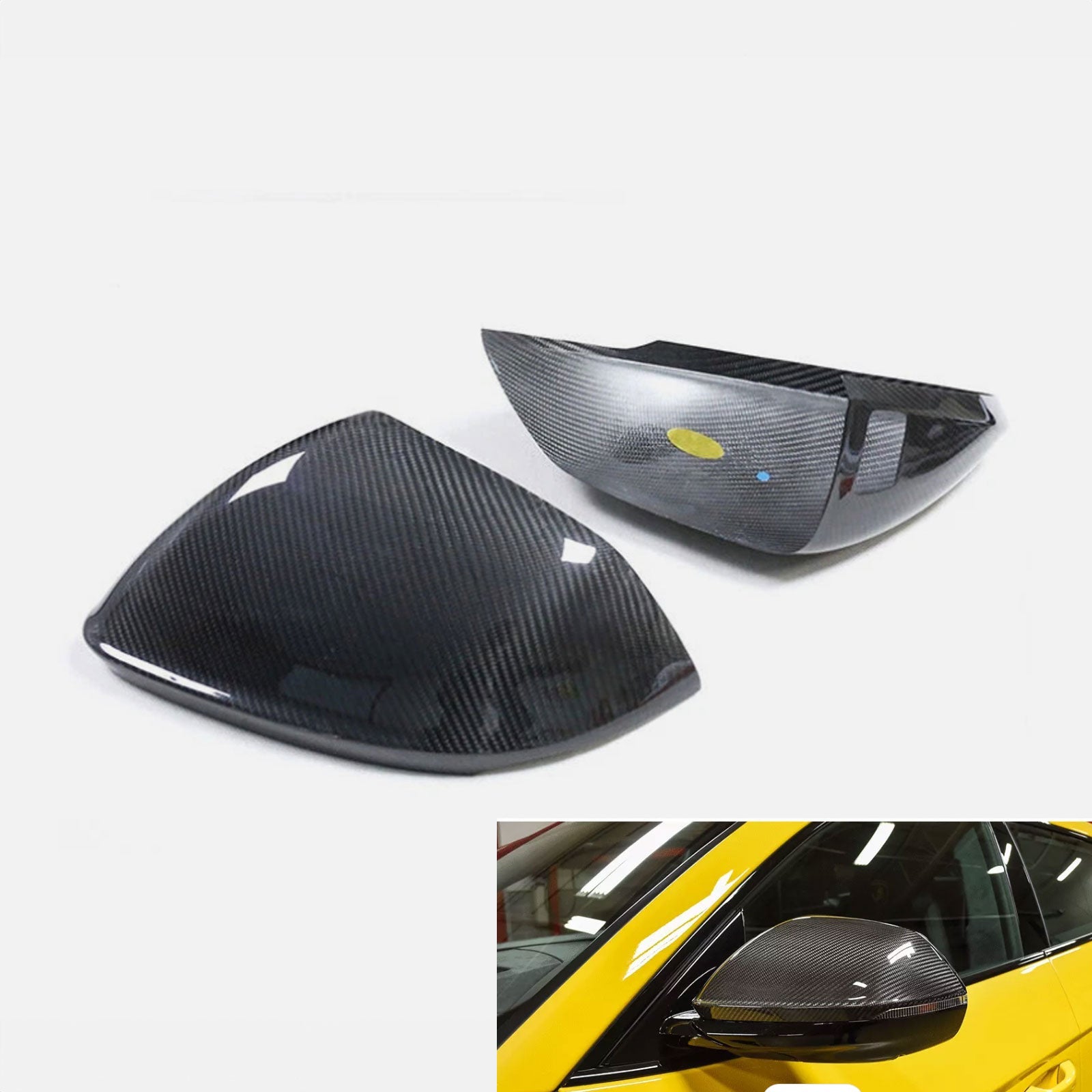 Dry Carbon Fiber Mirror Cover Caps for 18-24 Urus Q8 SQ8 RSQ8