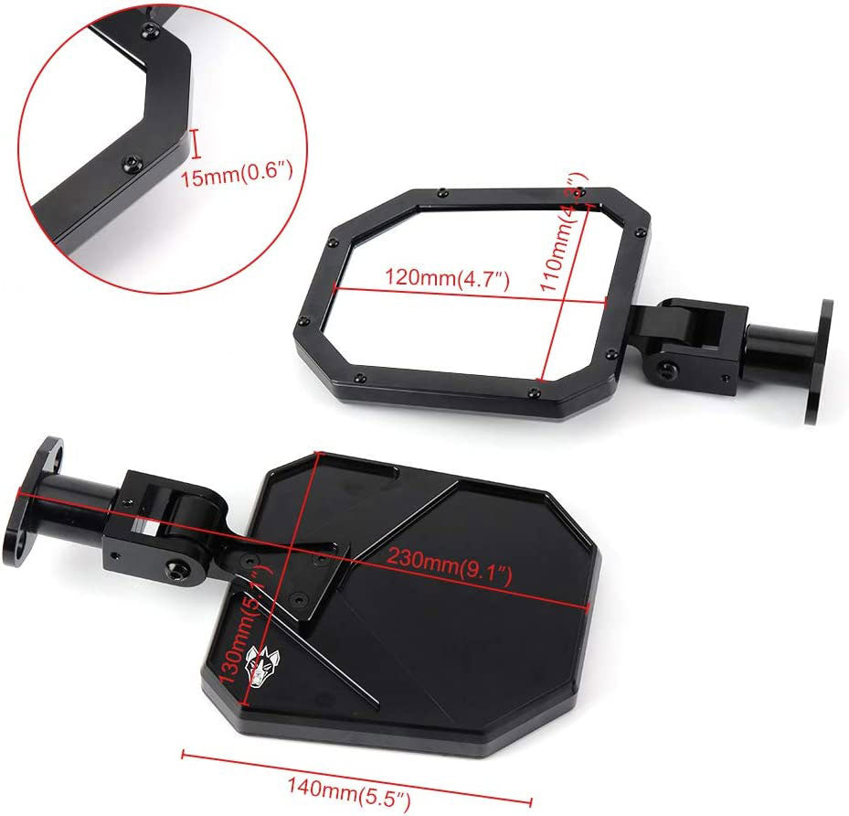 BILLET Rear Racing Side Mirrors For Can Am Maverick X3 Max Turbo R 2017-2023