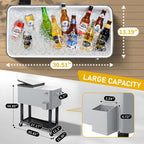 Yescom 80QT Beverage Cooler Cart on Wheels Drinks Storage