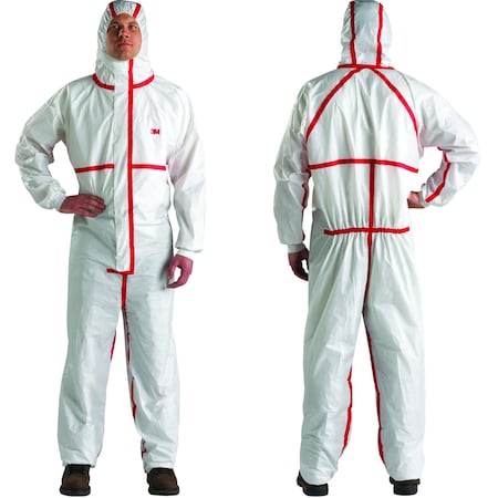 Coveralls,White,Hooded,Elastic,M,PK20