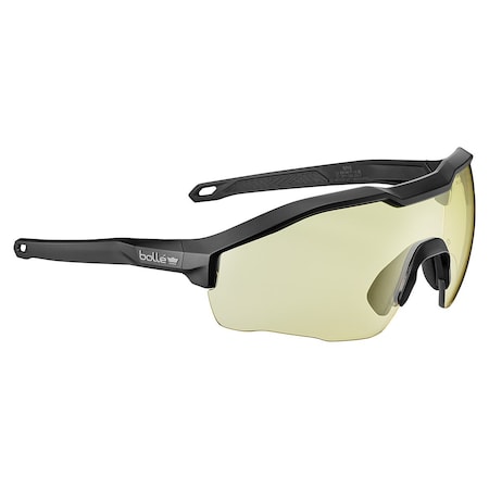 MY6, Safety Glasses, Anti-Fog, Scratch-Resistant, Amber Lens, Black Frame, Half-Frame