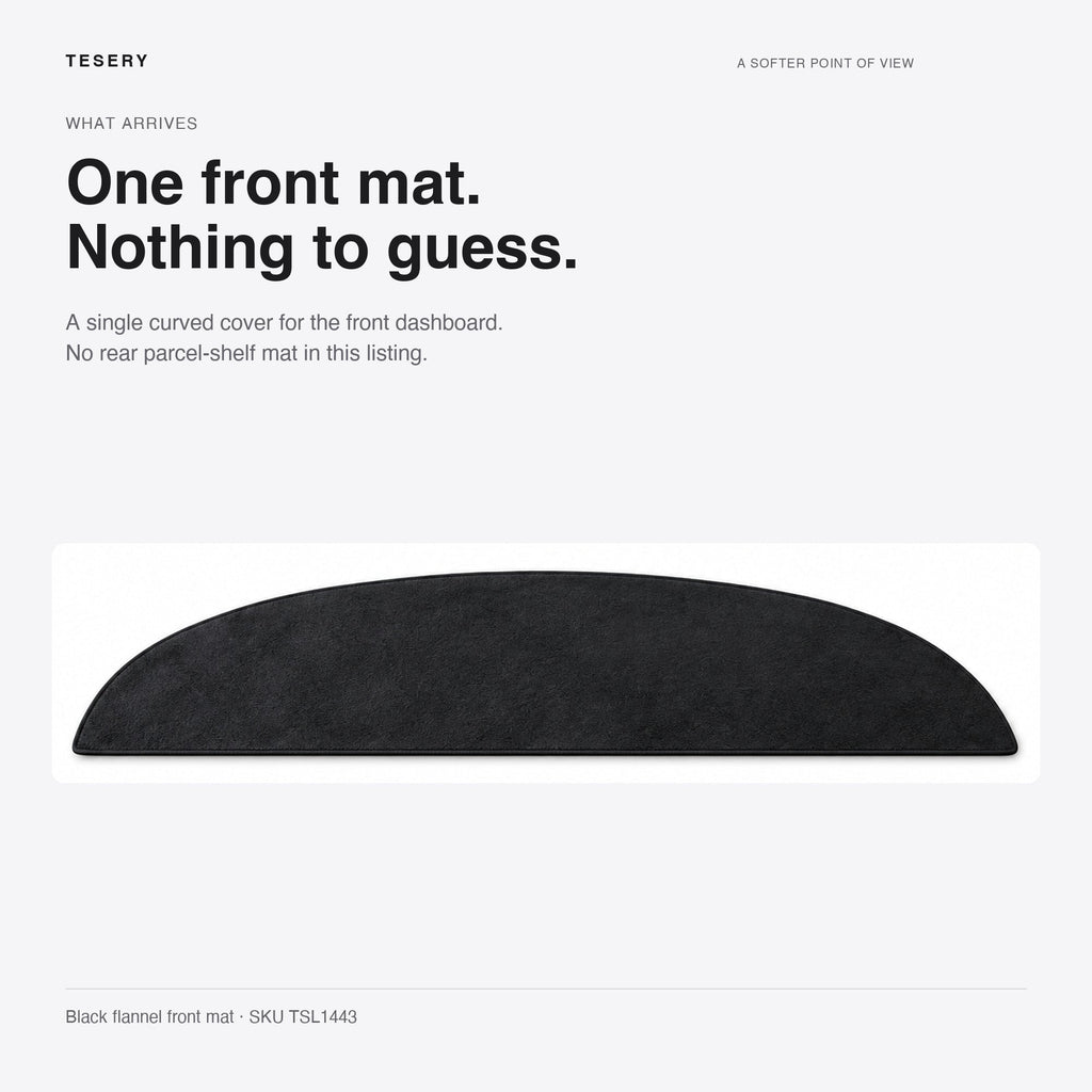 Dashboard Blackout Mat for Model 3/Y Anti-Glare Flannel Dash Cover