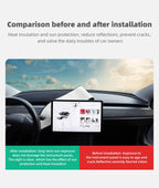 Dashboard Blackout Mat for Model 3/Y Anti-Glare Flannel Dash Cover