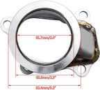 Stainless Steel 2.5"/63mm Vband Clamp Flange Turbo Down Pipe Adapter V-Band Downpipe Connector for T25 T28 GT25 GT28