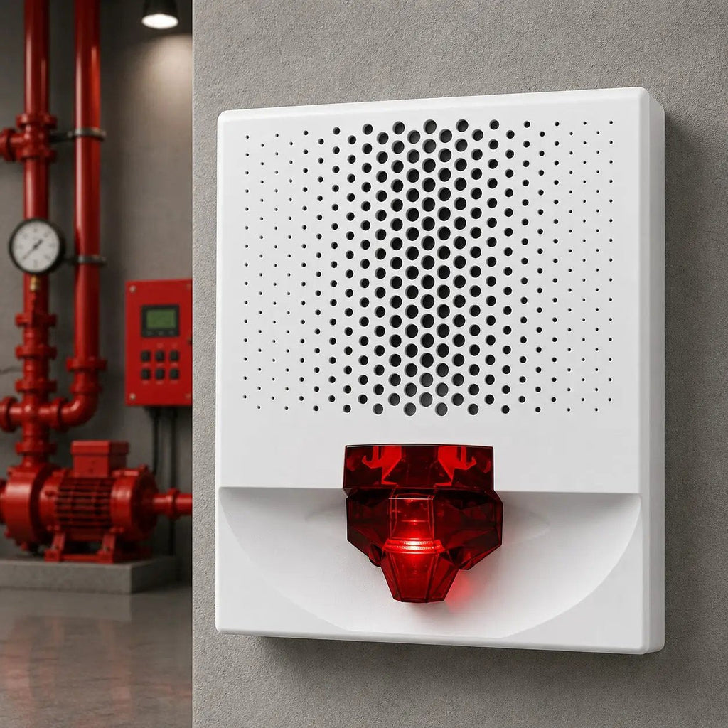 Kidde Speaker-Strobe Fire Alarm with High-Visibility Red Lens